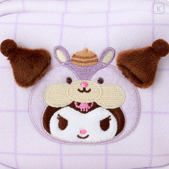 Japan Sanrio Original Square Pouch - Kuromi : Fluffy Squirrel - 4