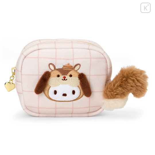 Japan Sanrio Original Square Pouch - Pochacco : Fluffy Squirrel - 1