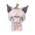 Japan Sanrio Original Dangling Tail Mascot Keychain - Kuromi : Fluffy Squirrel - 2