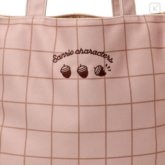 Japan Sanrio Original Tote Bag - Fluffy Squirrel Characters Embroidery - 5