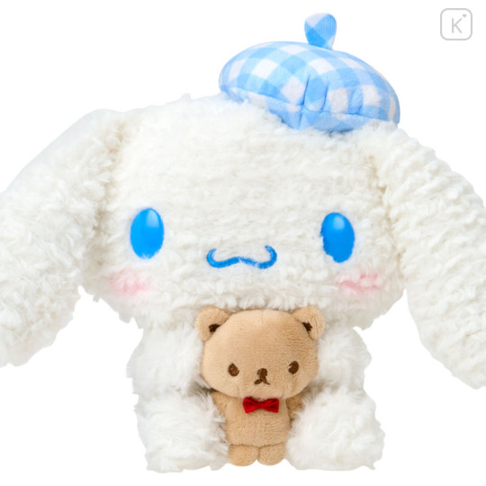 Japan Sanrio Original Plush Toy - Cinnamoroll with the Bear Gingham Beret - 3