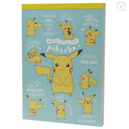 Japan Pokemon A6 Notepad with Cover - Pikachu / Colorful