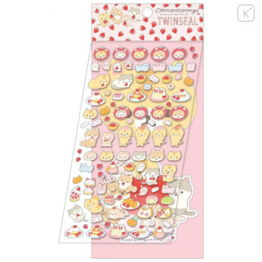 Japan San-X Twin Seal Sticker Set - Corocoro Coronya / Strawberry - 1
