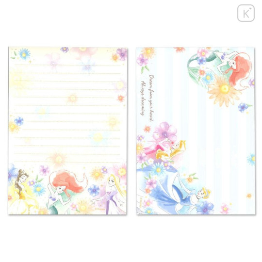 Japan Disney A6 Notepad - Princess Ariel Rapunzel Belle Cinderella Aurora - 2