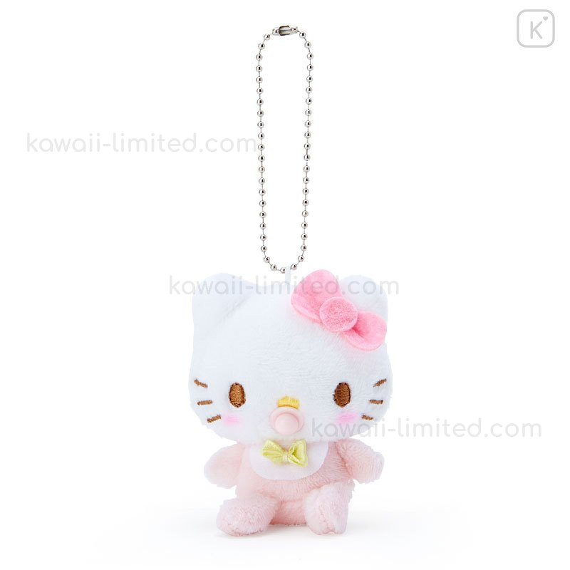 Japan Sanrio Ball Chain Plush with Baby Bottle - Hello Kitty