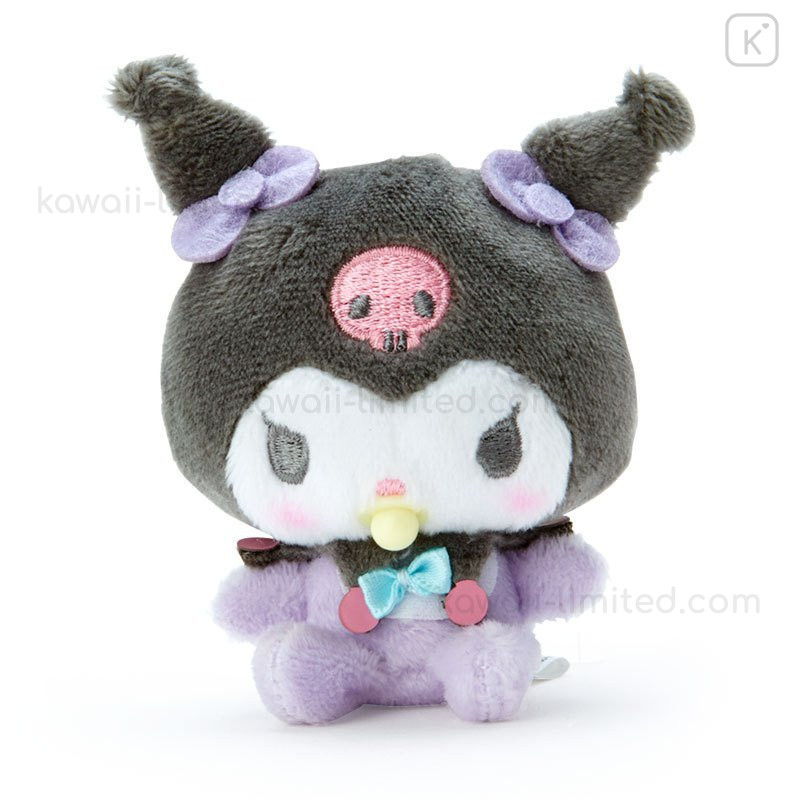 SANRIO Purple KUROMI Small Plush Toy with a Ball Chain From Japan Kawaii Cute