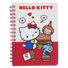 Sanrio A6 Twin Ring Notebook - Hello Kitty / Fast Food