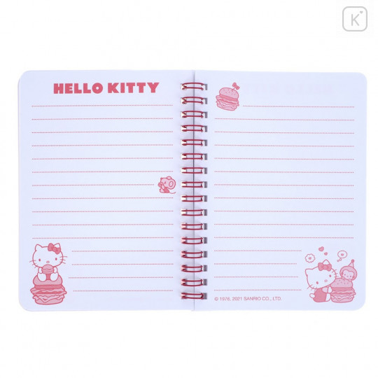 Sanrio A6 Twin Ring Notebook - Hello Kitty / Fast Food - 3
