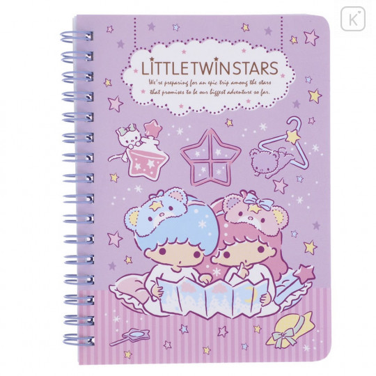 Sanrio A6 Twin Ring Notebook - Little Twin Stars / Trip - 1