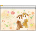 Japan Disney 2 Pocket Zip Pouch - Chip & Dale - 1