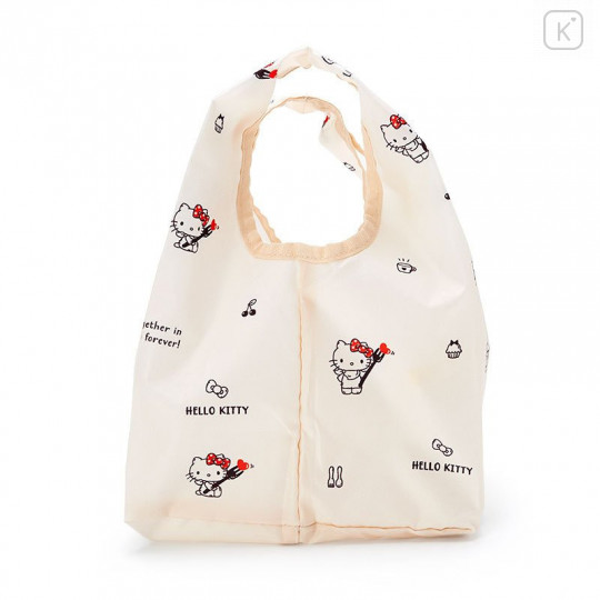 Japan Sanrio Wide Eco Shopping Bag - Hello Kitty - 2