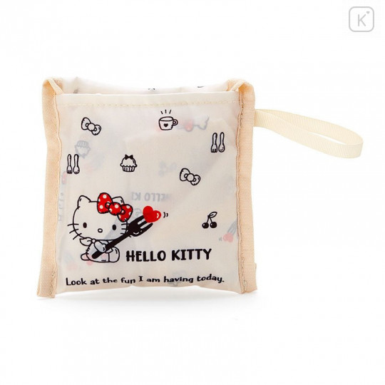 Japan Sanrio Wide Eco Shopping Bag - Hello Kitty - 3