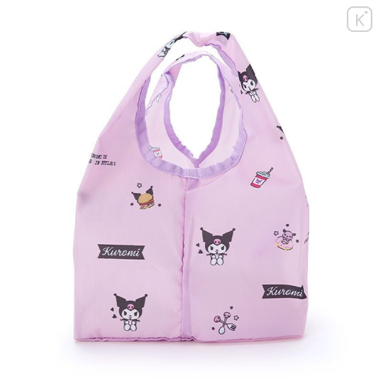 Japan Sanrio Wide Eco Shopping Bag - Kuromi - 2