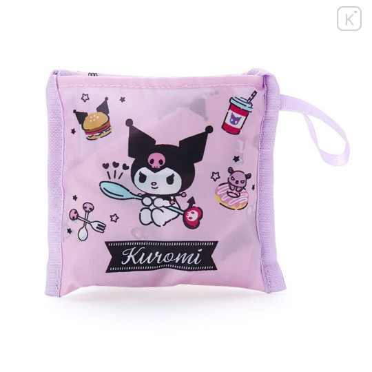 Japan Sanrio Wide Eco Shopping Bag - Kuromi - 3