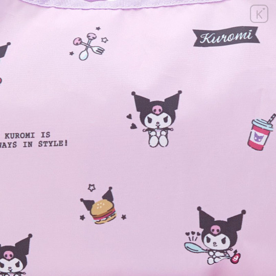 Japan Sanrio Wide Eco Shopping Bag - Kuromi - 6