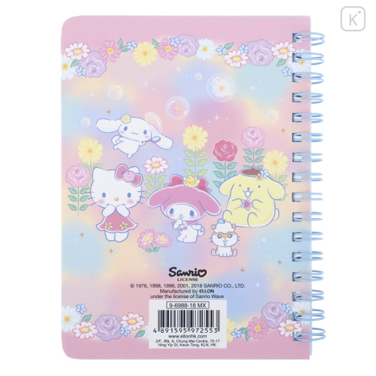 Sanrio A6 Twin Ring Notebook - Mix Characters / Flower - 2