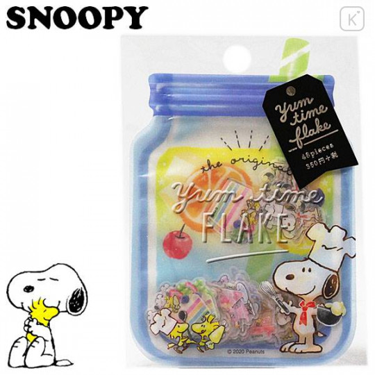 Japan Snoopy Masking Seal Flake Sticker - Dessert YUM TIME Chef - 1