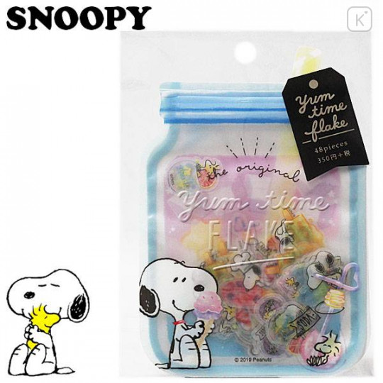 Japan Snoopy Masking Seal Flake Sticker - Dessert YUM TIME - 1