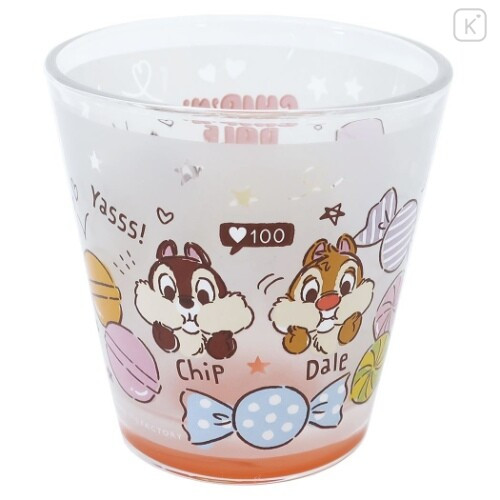 Japan Disney Glass Tumbler - Chip & Dale Sweets - 2