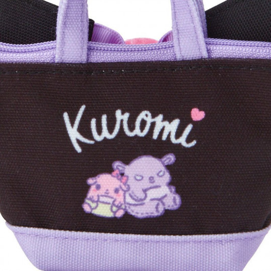 Japan Sanrio Mini Tote Bag Design Mascot Holder - Kuromi - 5