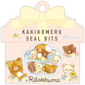 Japan San-X Writable Seal Bits Sticker - Rilakkuma / Flower - 1