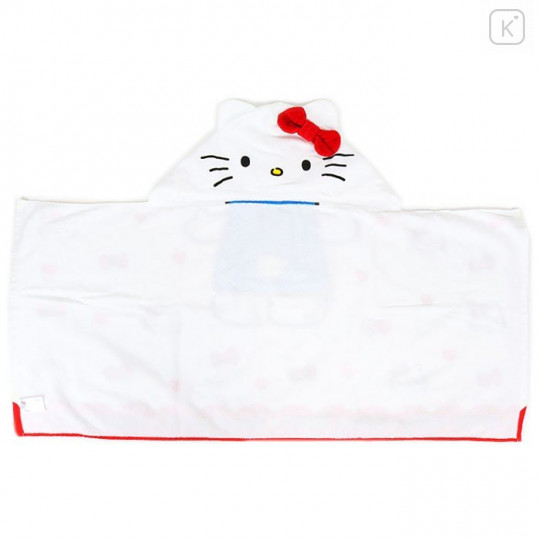 Japan Sanrio Hooded Towel - Hello Kitty / Heart - 2