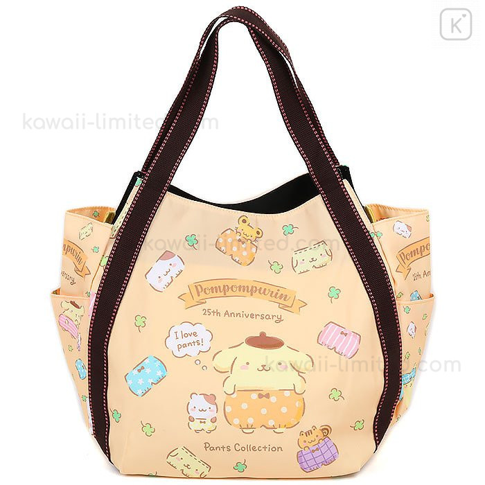 Sanrio Pompompurin Canvas Tote Bag Lightweight NEW Delightful Day With Friends