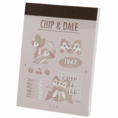 Japan Disney Mini Notepad - Chip & Dale / Mocha