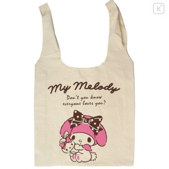 Japan Sanrio Canvas Shopping Bag (L) - My Melody / Pink - 1