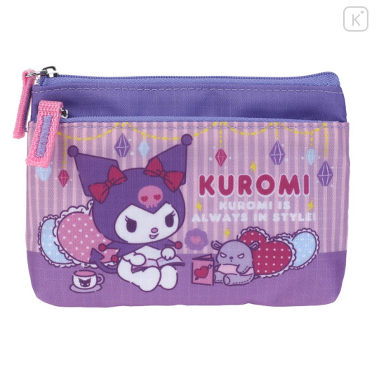 Sanrio 2 Pocket Zip Pouch - Kuromi - 1