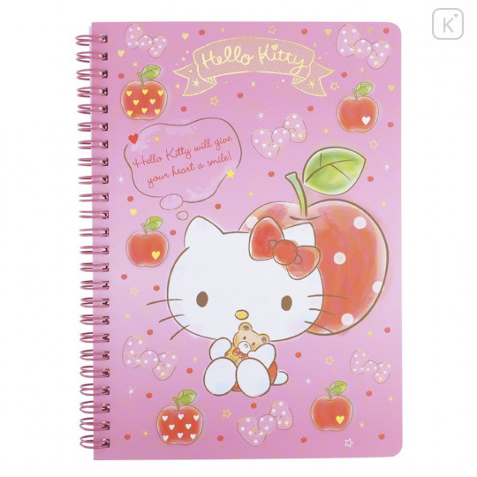 Sanrio A5 Twin Ring Notebook - Hello Kitty / Apple - 1