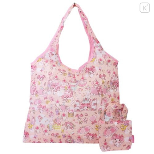 Japan Sanrio Eco Shopping Bag & Mini Bag - My Melody / Strawberry - 1