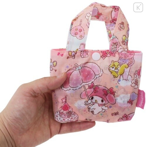 Japan Sanrio Eco Shopping Bag & Mini Bag - My Melody / Strawberry - 3