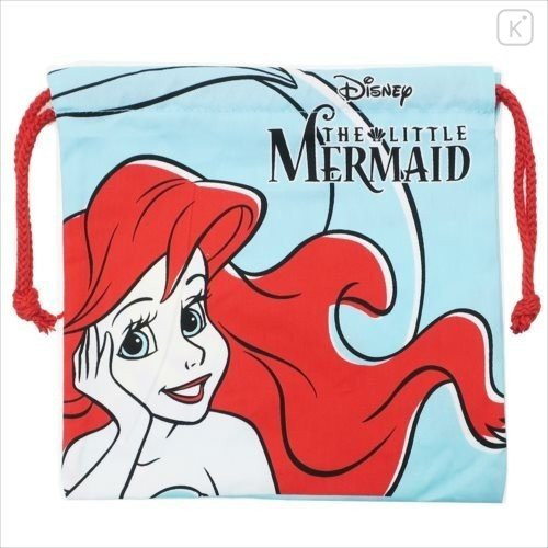 Japan Disney Drawstring Bag - Little Mermaid Ariel Smile - 1
