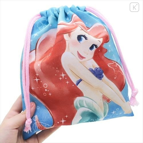 Japan Disney Drawstring Bag - Little Mermaid Ariel Sweet - 2