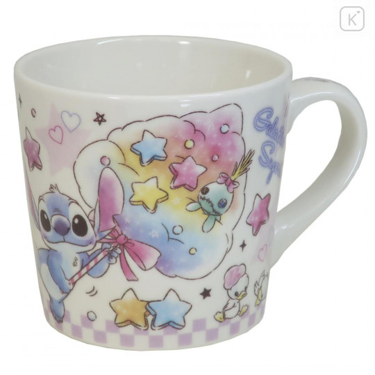 Japan Disney Ceramic Mug - Stitch & Scrump Colorful Marshmallow - 1