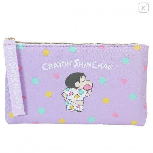 Japan Crayon Shin Chan Flat Pouch - Shinnosuke Pajama Purple - 1
