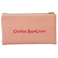 Japan Crayon Shin Chan Flat Pouch - Buriburi Zaemon Face - 3