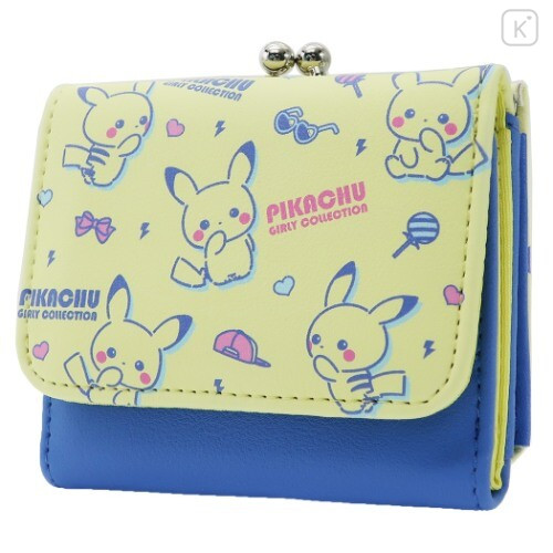 Japan Pokemon Bi-Fold Wallet - Pikachu Yellow & Blue - 1