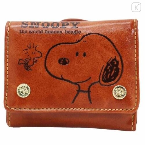 Japan Snoopy Bi-Fold Wallet - Brown - 1