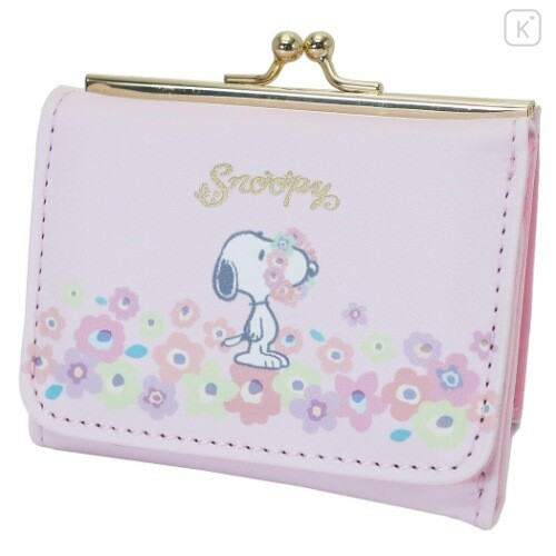 Japan Snoopy Bi-Fold Wallet - Pink & Flora - 1