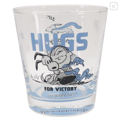 Japan Snoopy Glass - Hugs Charlie Blue - 1