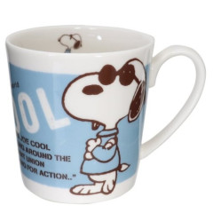 Japan Peanuts Porcelain Mug - Snoopy Joe Cool / Blue