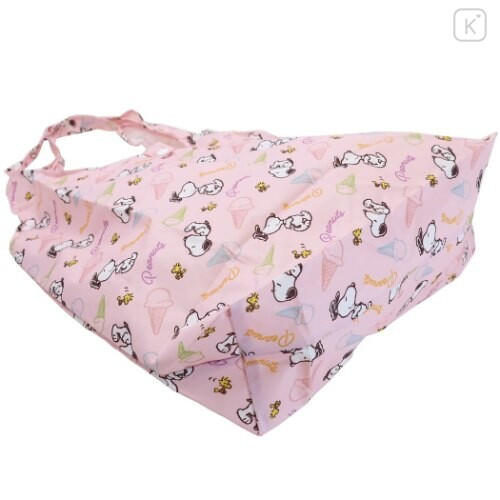 Japan Snoopy Eco Shopping Bag with Mini Bag - Light Pink - 3