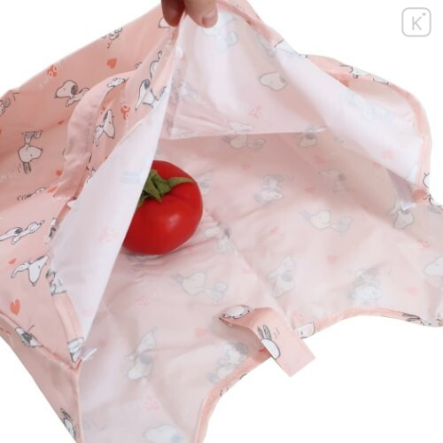 Japan Snoopy Eco Shopping Bag with Mini Bag - Pink - 2