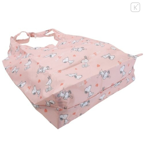 Japan Snoopy Eco Shopping Bag with Mini Bag - Pink - 3