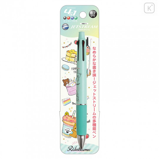 Japan San-X Jetstream 4&1 Multi Pen + Mechanical Pencil - Rilakkuma / Dessert Green - 1