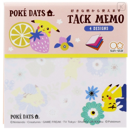Japan Pokemon Sticky Note - Pikachu / Poke Days 3 Pink - 2