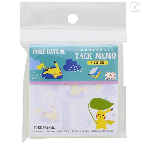 Japan Pokemon Sticky Note - Pikachu / Poke Days 3 Blue - 1