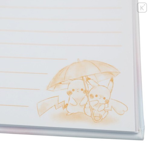 Japan Pokemon Twin Ring A6 Notebook - Pikachu / Umbrella - 3